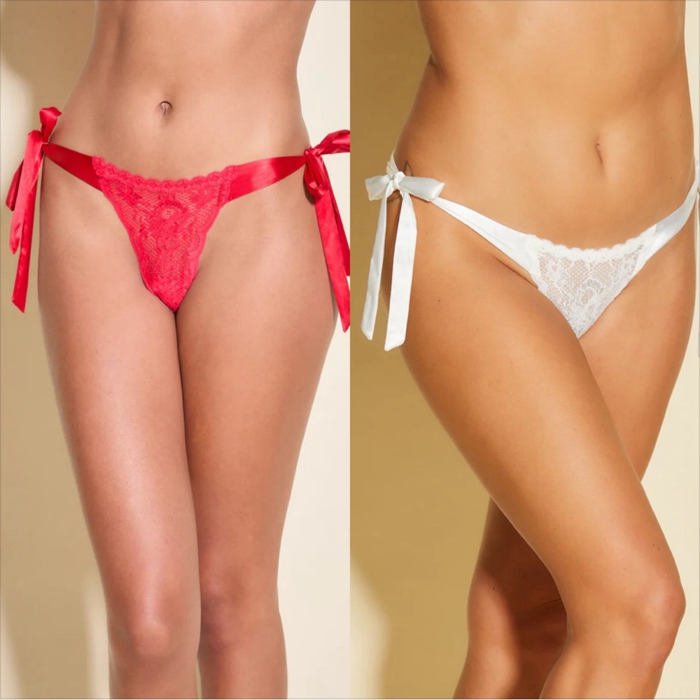 Cosabella never say never side tie Brazilian thong panty 2 PACK silk blend